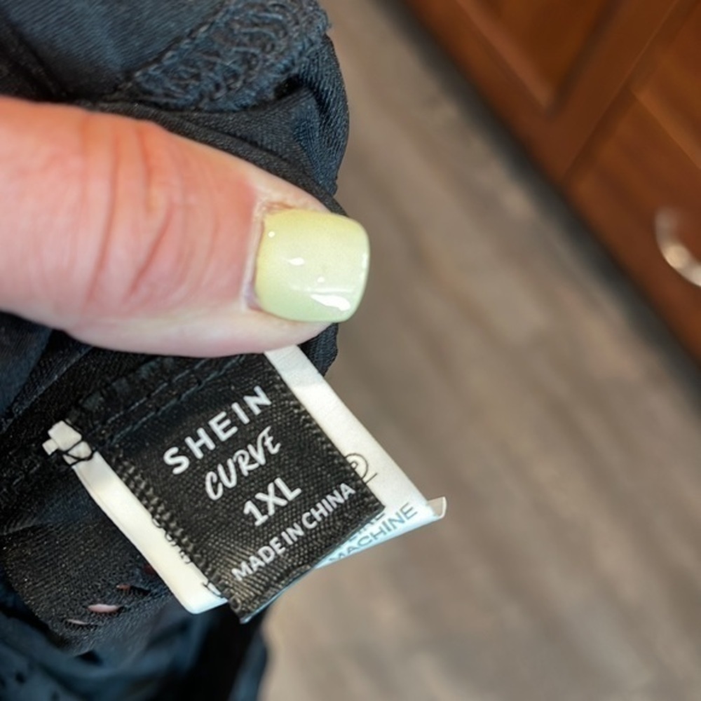 SHEIN DISTRESSED STYLE PULL ON POLYESTER PANTS - Picture 3 of 5